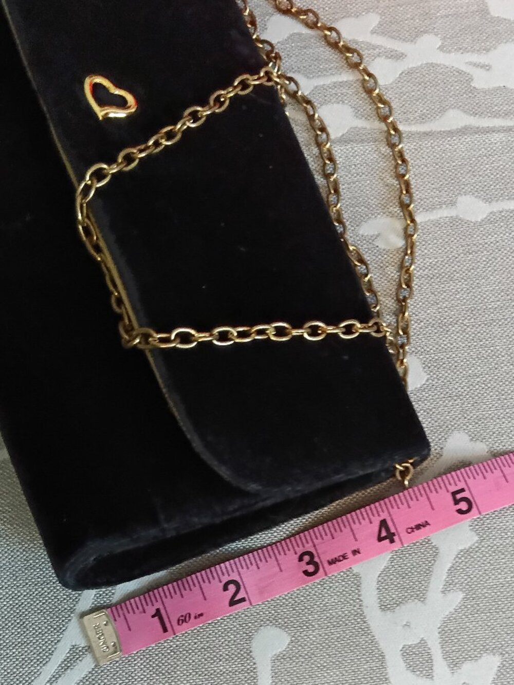 Victoria’s Secret Black Velvet Two-Way Heart Clutch / Shoulder Bag - Picture 9 of 10